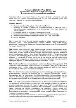 Posiedzenie nr 25 Prezydium ZG PZF, Biedrusko, 20.03.2015