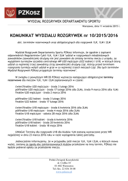 Komunikat WR 10/2015/2016 - Polski Związek Koszykówki