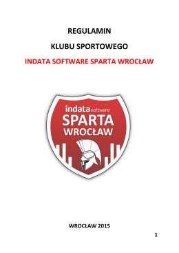regulamin klubu sportowego - INDATA Software Sparta Wrocław