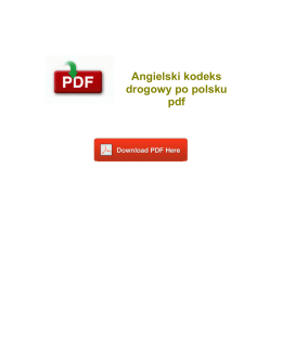 Angielski kodeks drogowy po polsku pdf