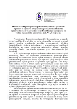 Opinia OSAS DL VI 4601.39.15 - Ogólnopolskie Stowarzyszenie