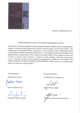 porozumienie na rzecz polskiej przedsiębiorczości