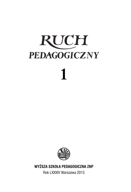 Nr 1/2013 - Ruch pedagogiczny