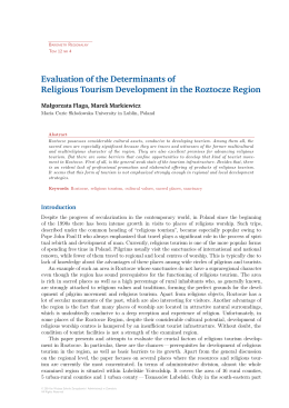 Evaluation of the Determinants of Religious Tourism Development in