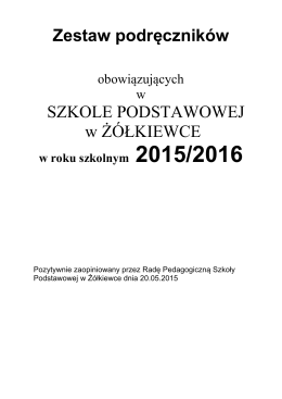 szkolny zestaw podręczników - Szkoła Podstawowa w Żółkiewce