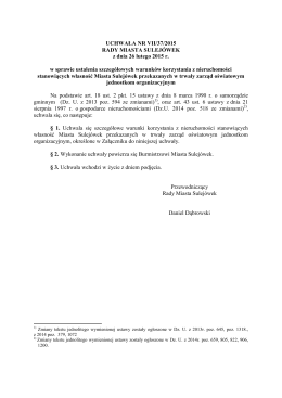 VII/37/2015 w sprawie ustalenia szczegółowych warunków