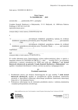Wzór umowy - Urząd Kontroli Skarbowej w Białymstoku