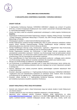 Regulamin konkursu - V Ogólnopolska Konferencja Naukowa