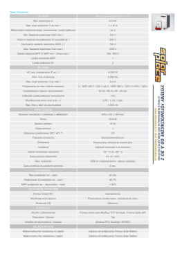 Dane Techniczne WEJŚCIE Fronius Symo Hybrid 4.0