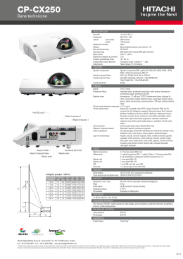 Projektor Hitachi CP-CX250 – ulotka informacyjna w języku polskim