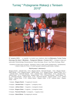 Turniej tenisowy na pożegnanie wakacji (27.08