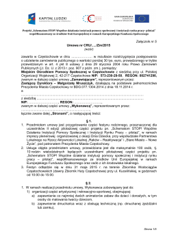 Załącznik nr 5 Umowa nr CRU/...../Zm/2015 (wzór) zawarta w