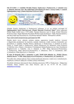 czytaj całość - Ośrodek Pomocy Społecznej w Puchaczowie