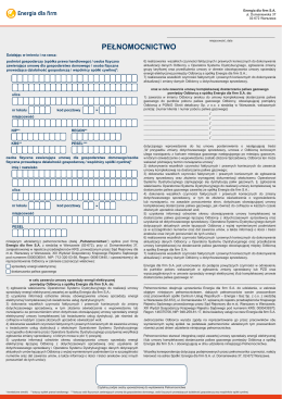 PEŁNOMOCNICTWO - Energia dla firm