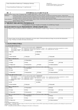 ir – 1 informacja o gruntach a. miejsce składania informacji b. dane