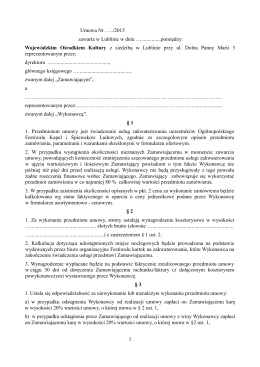 Umowa Nr …../2015 zawarta w Lublinie w dniu …...............pomiędzy