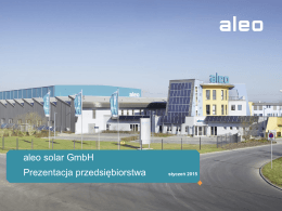 aleo solar GmbH Prezentacja przedsiębiorstwa