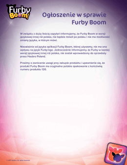 Ogłoszenie w sprawie Furby Boom