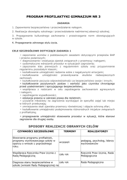 Program profilaktyki - Gimnazjum nr 3 w Grodzisku Mazowieckim