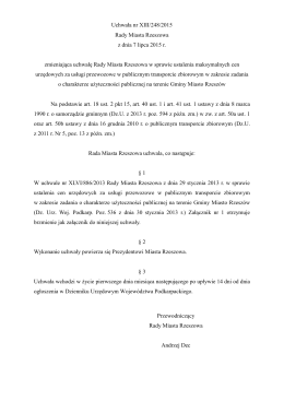 Uchwała nr XIII/248/2015 Rady Miasta Rzeszowa z - ZTM