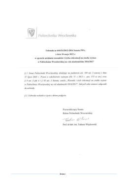 Strona 1 - Rekrutacja 2015 – Politechnika Wrocławska