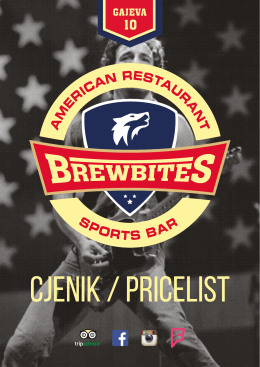 Pricelist - Brewbites - American restaurant / sports bar
