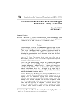 Determination of Teacher Characteristics which Support
