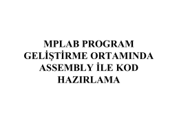 MPLAB Projesinin Oluşturulması