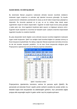 Proje/yardımcı işlemler/oku komutunu verince bir pencere açıldı