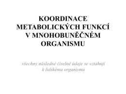 koordinace metabolických funkcí v mnohobuněčném organismu