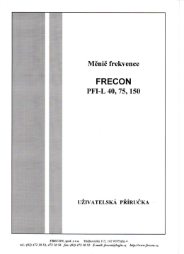 Návod k obsluze - frekvenční měnič FRECON PFI-L