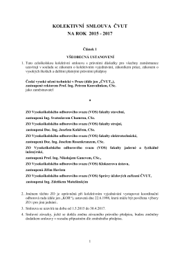 Kolektivní smlouva ČVUT na rok 2015