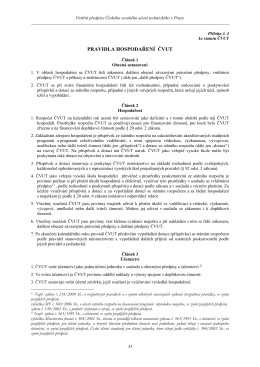 pravidla hospodaření čvut - České vysoké učení technické v Praze