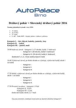Dráhový pohár + Slovenský dráhový pohár 2016