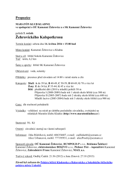 Propozice: Žehrovický Kalspotkros 14. 5. 2016
