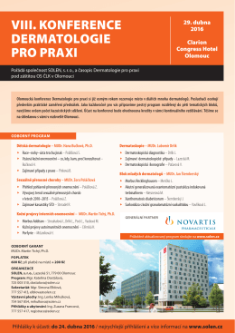 VIII. Konference dermatologie pro praxi, Olomouc 29.4.2016