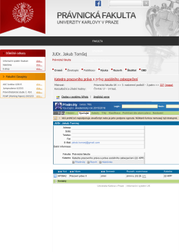 JUDr. Jakub Tomšej - Právnická fakulta