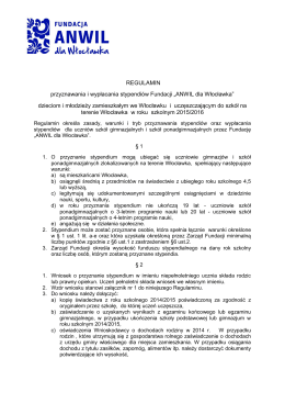 Regulamin - Fundacja ANWIL dla Włocławka