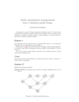 Języki i paradygmaty programowania Lista 5 (elementy języka Prolog)