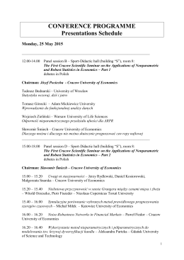 CONFERENCE PROGRAMME Presentations Schedule