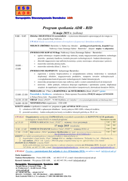 Program Barnowko ADR_RID 2015