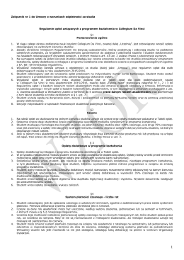 Załącznik nr 1 do umowy o warunkach odpłatności za studia 2013