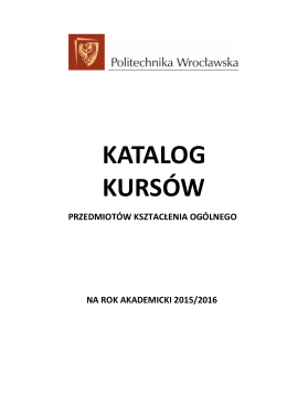 KATALOG KURSÓW - Politechnika Wrocławska