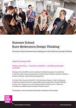 Kurs Moderatora Design Thinking Summer School