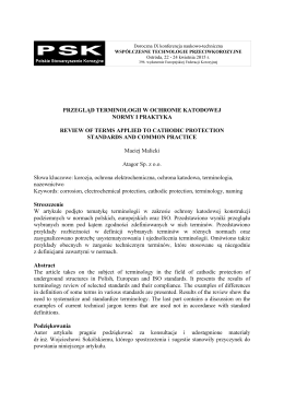 Nazewnictwo – nowe propozycje - polski komitet elektrochemicznej