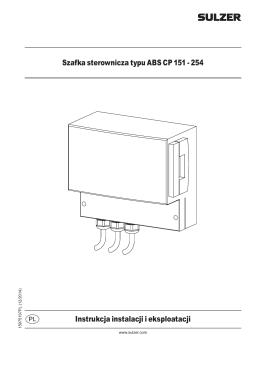 Szafka sterownicza typu ABS CP 151 - 254 Instrukcja
