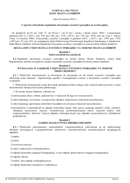 Uchwała nr 37/IX/15 Rady Miasta Zambrów w sprawie uchwalenia