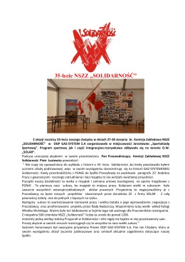 Spartakiada Sportowa z okazji 35 lecia NSZZ Solidarność