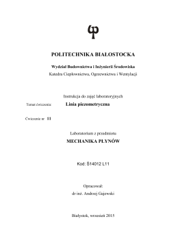 Linia piezometryczna - Politechnika Białostocka