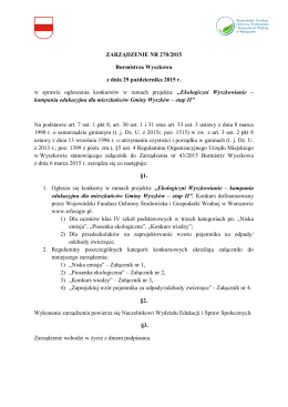 Zarządzenie nr 270/2015 w sp. ogłoszenia konkursów